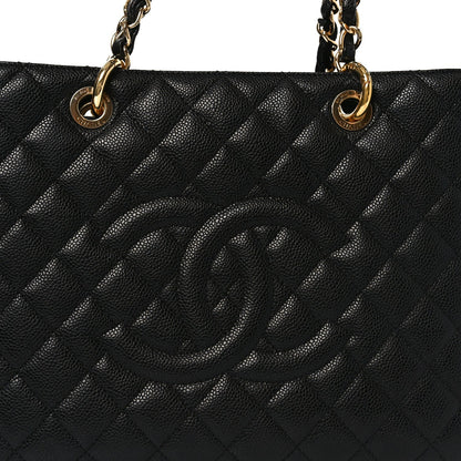 Caviar Quilted Grand Shopping Tote GST Black