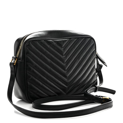 Calfskin Matelasse Monogram Lou Camera Bag Black