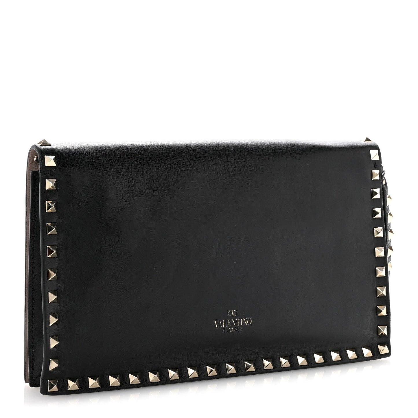 Nappa Rockstud Wristlet Clutch Black
