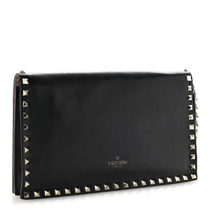 Nappa Rockstud Wristlet Clutch Black