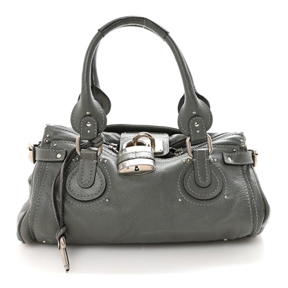 Calfskin Medium Paddington Satchel Gray