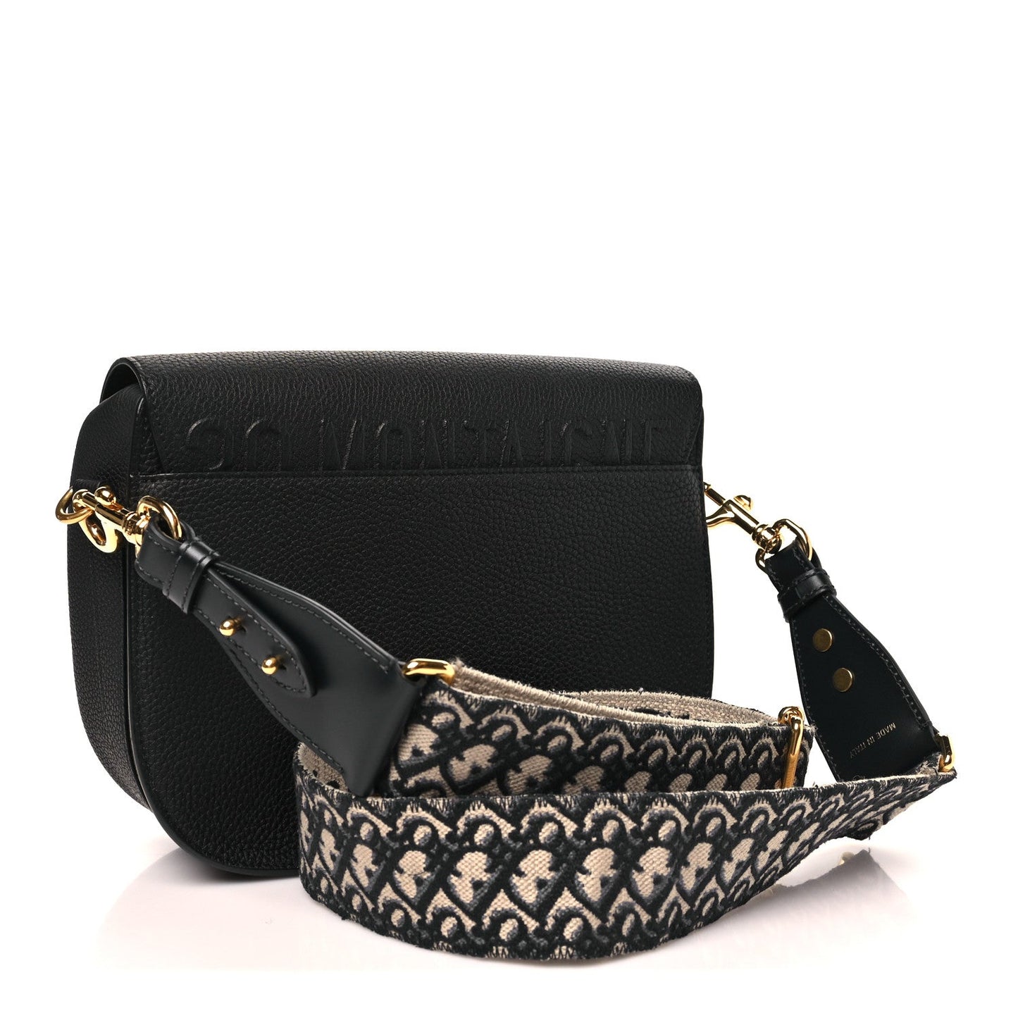 Grained Calfskin Large Bobby Flap Black