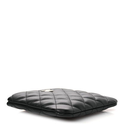 Lambskin Quilted Uniform Crossbody Bag Black