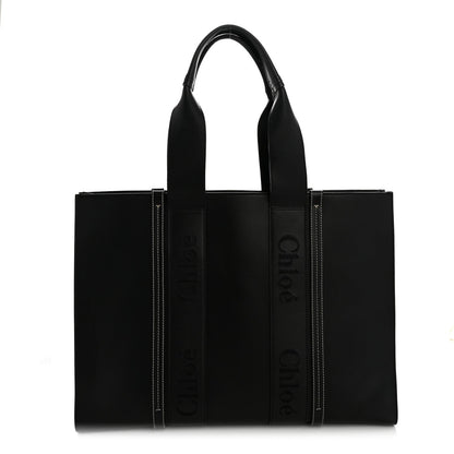 Calfskin Large Woody Tote Black