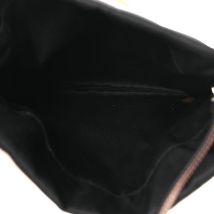 Satin Mythical Alphabet Drawstring Pouch Orange Black White