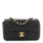 Metallic Caviar Quilted Mini Rectangular Flap Black