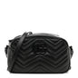 Calfskin Matelasse Monochrome Small GG Marmont Chain Shoulder Bag Black