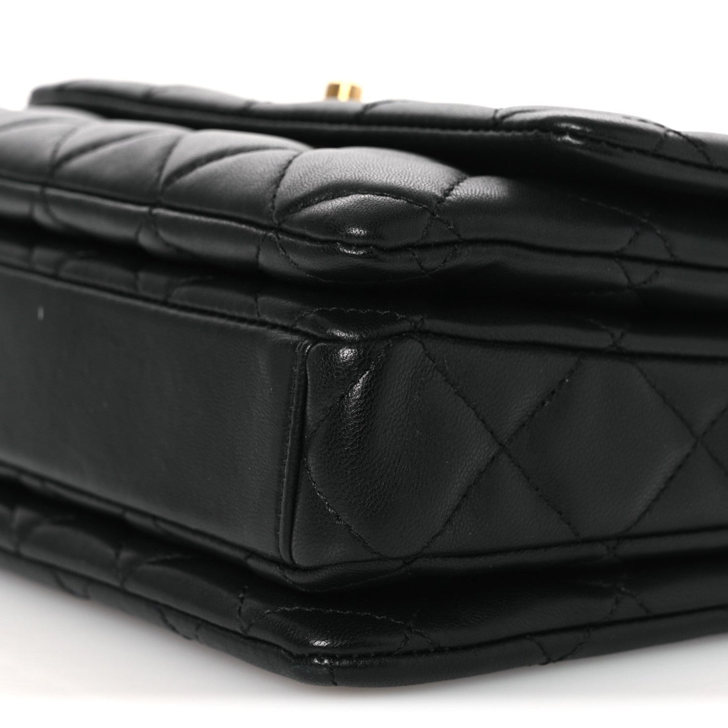 Lambskin Quilted Mini Medallion Multi Chain Flap Black