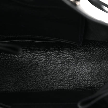 Grained Calfskin Papier Mini A4 Zip Around Tote Black