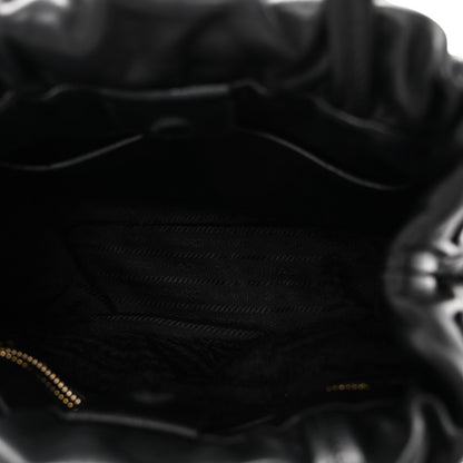 Nappa Drawstring Tote Black