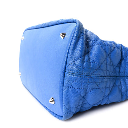 Coated Canvas Cannage Large Panarea Tote Blue