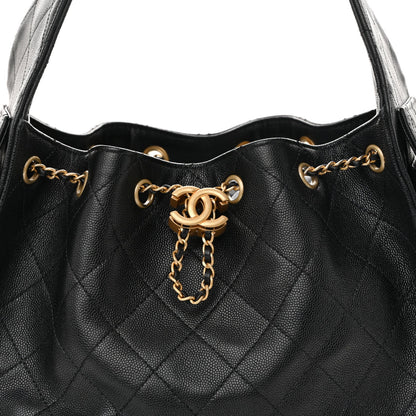Caviar Quilted Small Chanel 25 Handbag Black