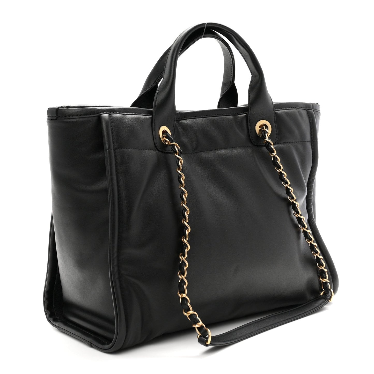 Calfskin Small Deauville Tote Black