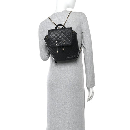 Caviar Quilted Small Filigree Backpack Black