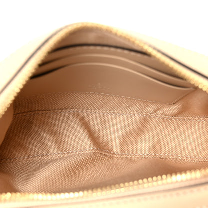 Calfskin GG Super Mini Debossed Chain Wallet Light Beige