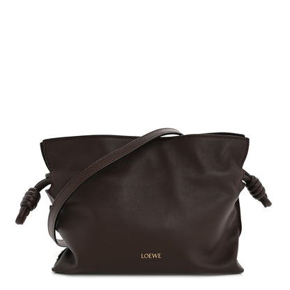 Calfskin Mini Flamenco Knot Clutch Chocolate