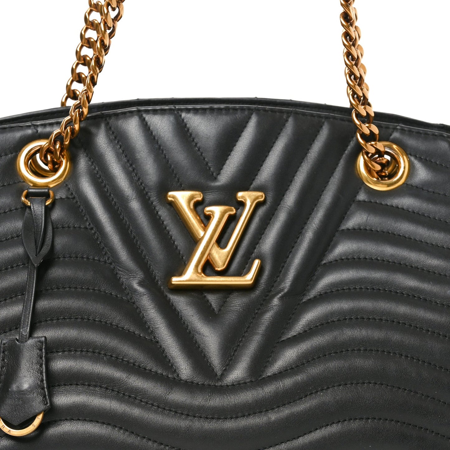 Calfskin New Wave Chain Tote Black