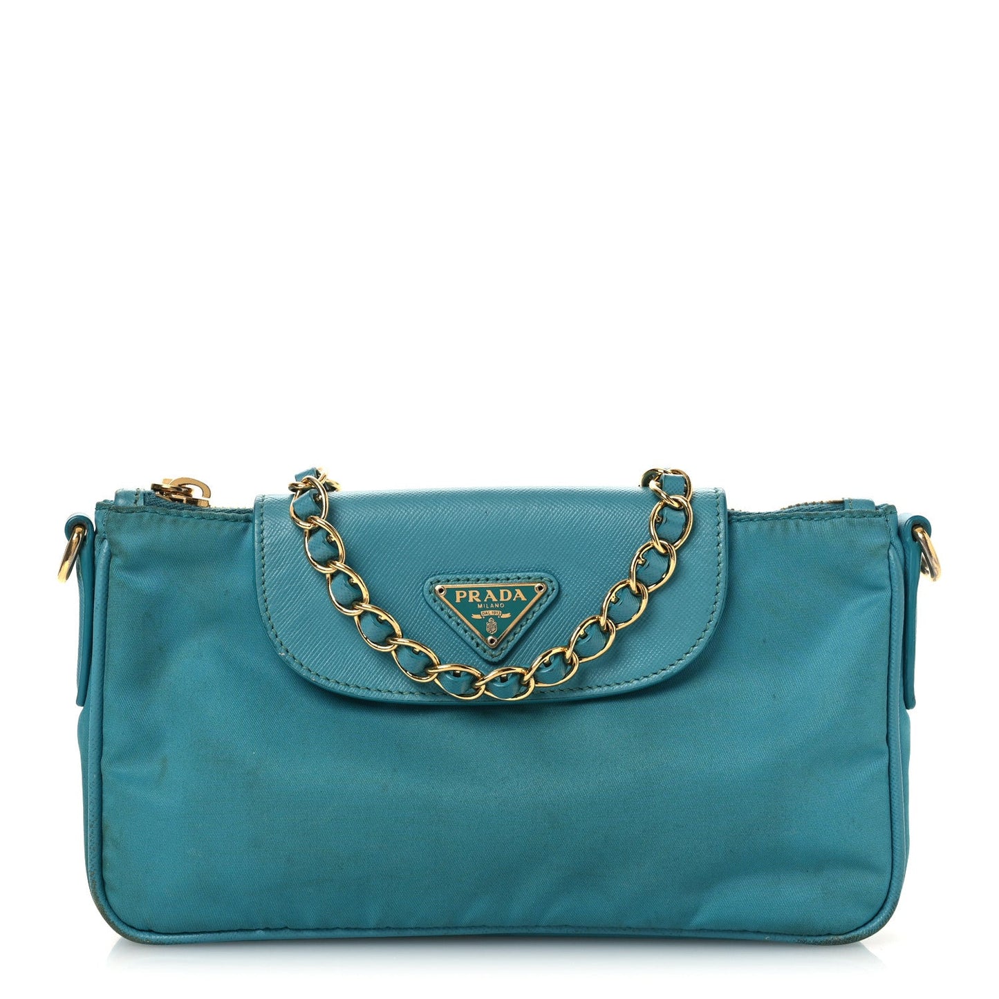 Tessuto Nylon Saffiano Crossbody Bag Turchese