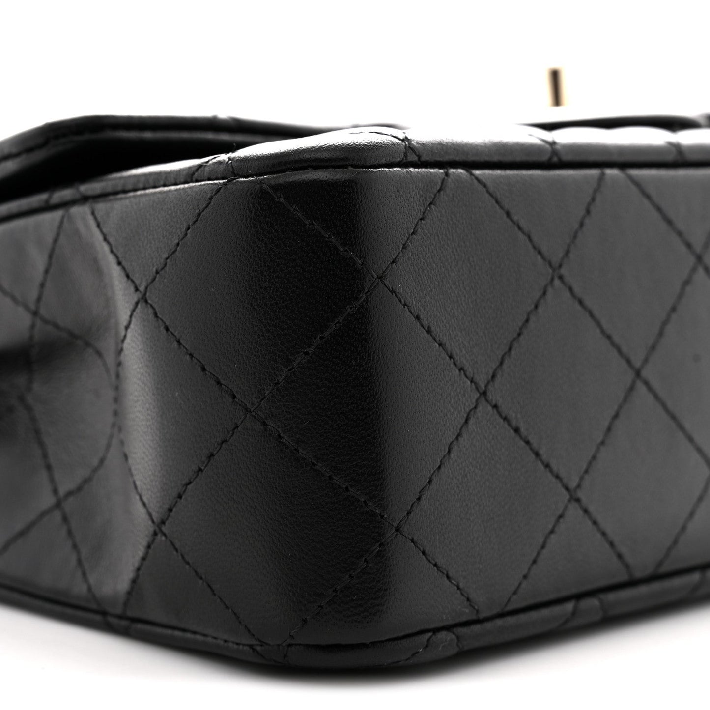Lambskin Quilted Mini Rectangular Flap Black
