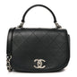 Calfskin Stitched Small Ring My Bag Flap Crossbody Bag Black
