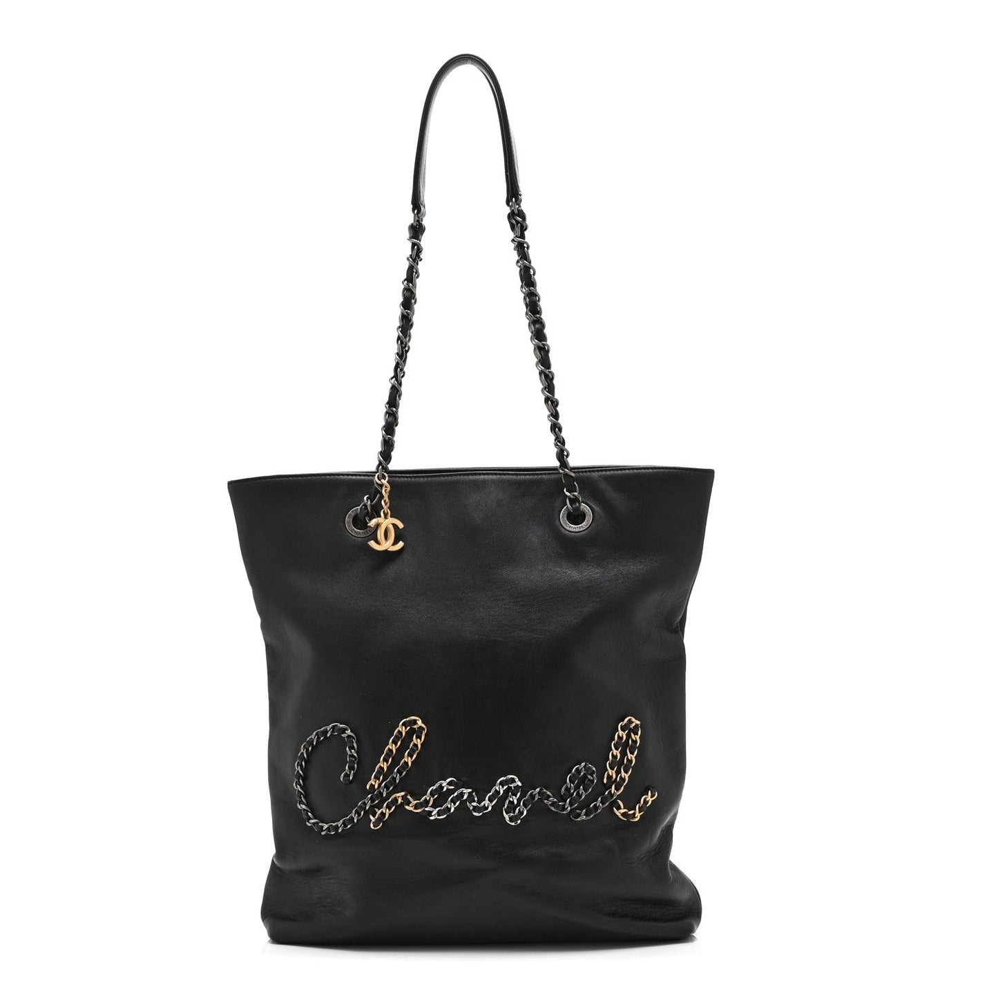 Calfskin Chain 20s Signature Tote Black