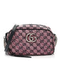 Monogram Multicolor Matelasse Diagonal Small GG Marmont Chain Shoulder Bag Pink Blue