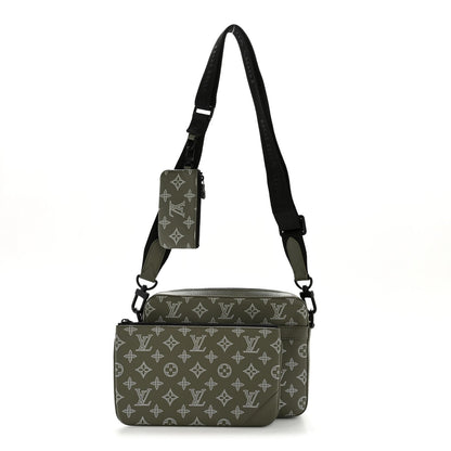 Monogram Shadow G65 Trio Messenger Olive Green