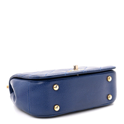 Caviar Mini Carry Around Flap Bag Blue