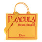 Canvas Embroidered Book Cover Medium Book Tote Yellow Red