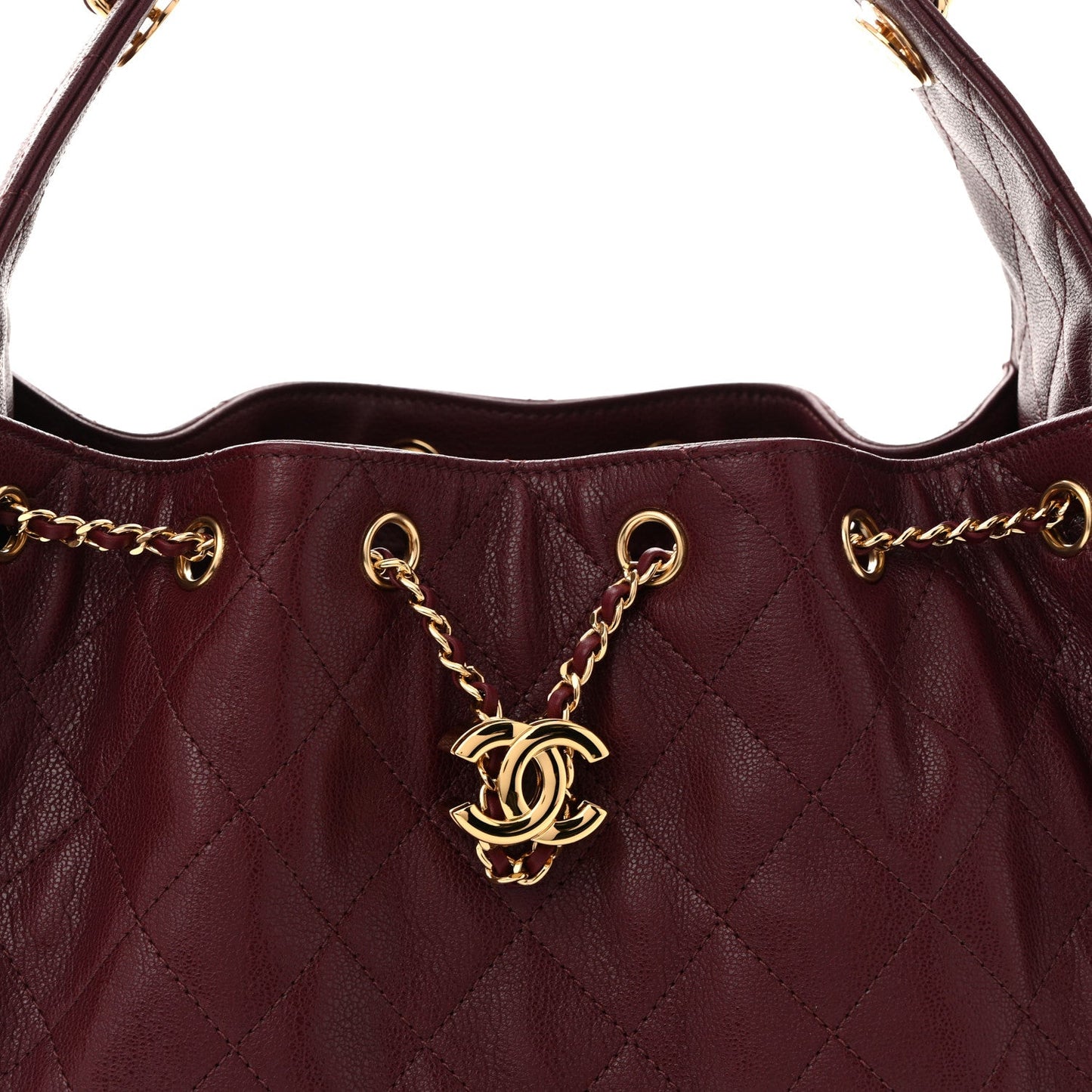 Caviar Quilted Small Chanel 25 Handbag Burgundy