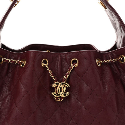 Caviar Quilted Small Chanel 25 Handbag Burgundy