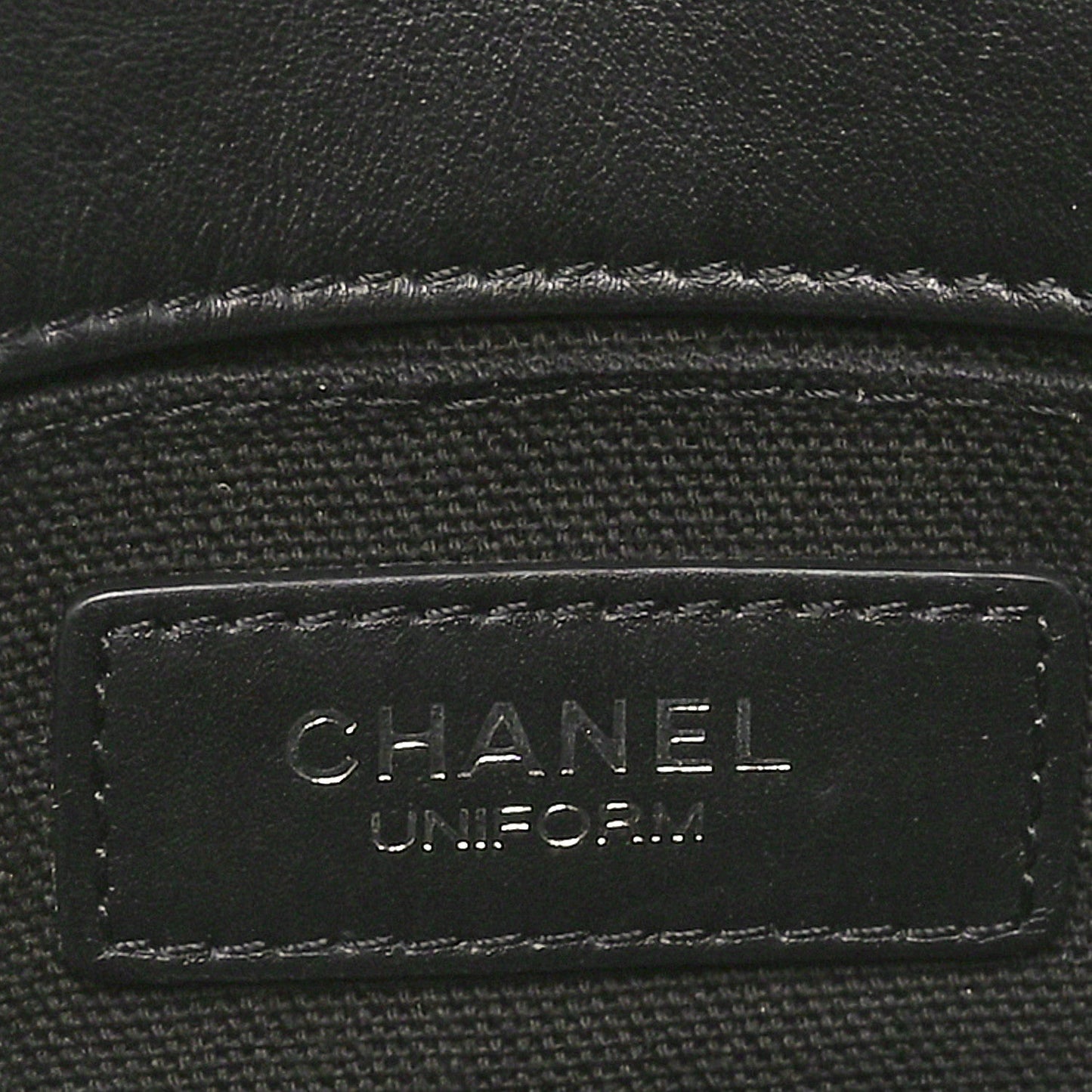 Calfskin Quilted CC Uniform Flap Belt Bag Black