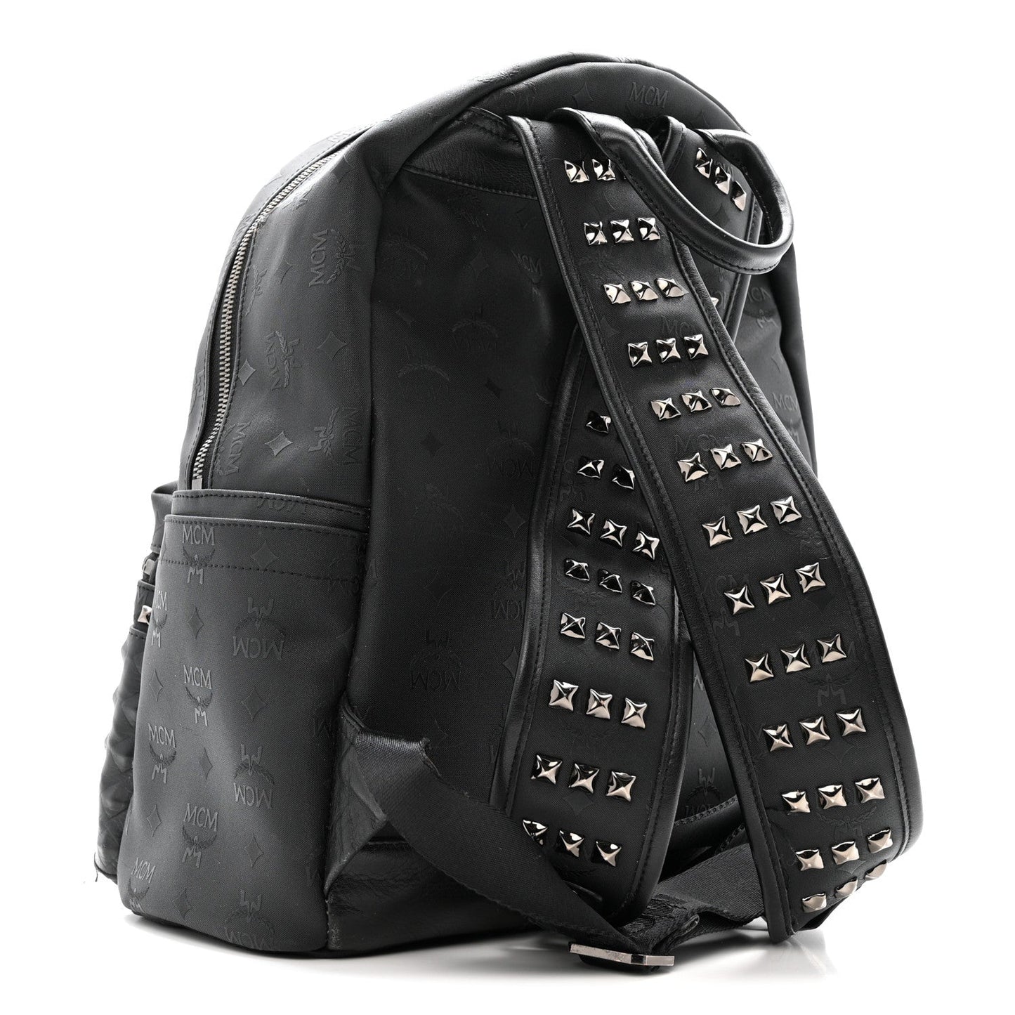 Nylon Monogram Studded Stark Medium Backpack Black