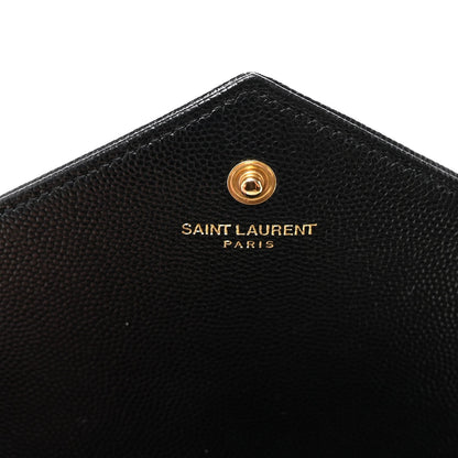 Grain De Poudre Matelasse Chevron Monogram Chain Wallet Black