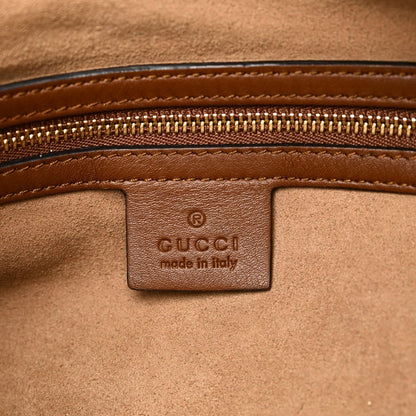 GG Supreme Monogram Large Linea A Hobo Light Brown