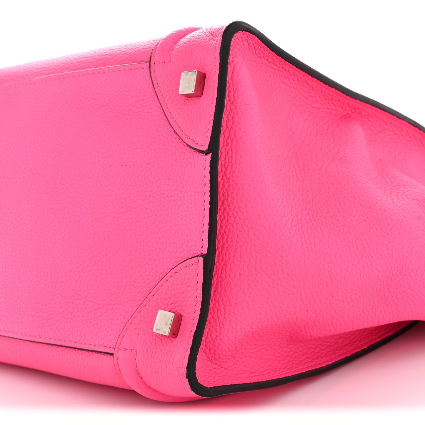 Drummed Calfskin Mini Luggage Fluo Pink