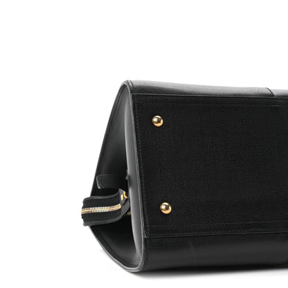 Textured Calfskin Medium Cabas ChYc Black