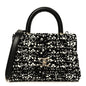 Lambskin Sequin Beaded Extra Mini Coco Handle Flap Black White