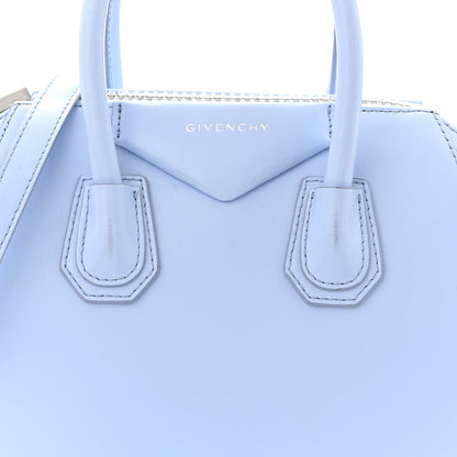 Shiny Lord Calfskin Mini Antigona Baby Blue