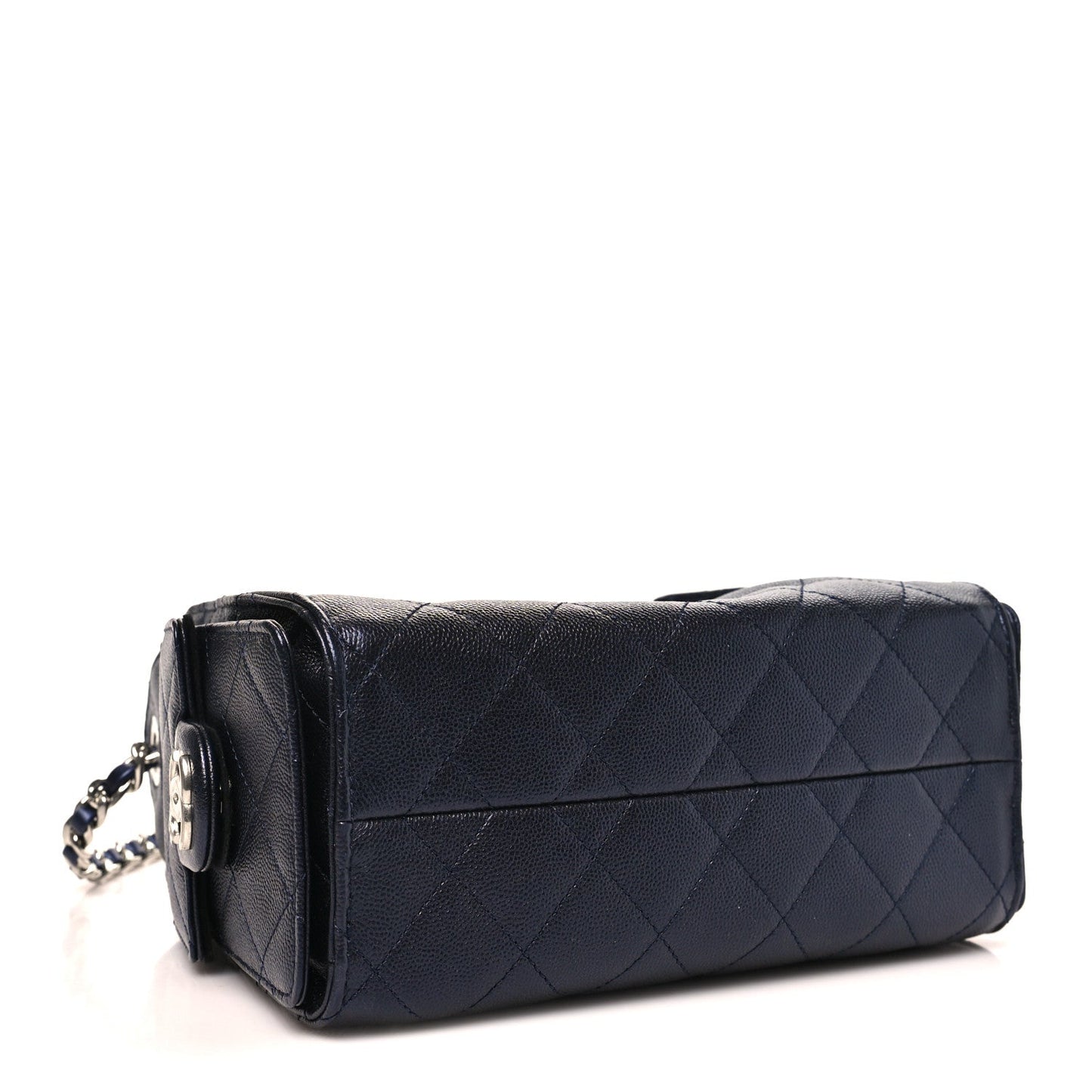 Metallic Caviar Quilted Mini Chanel 25 Handbag Dark Blue