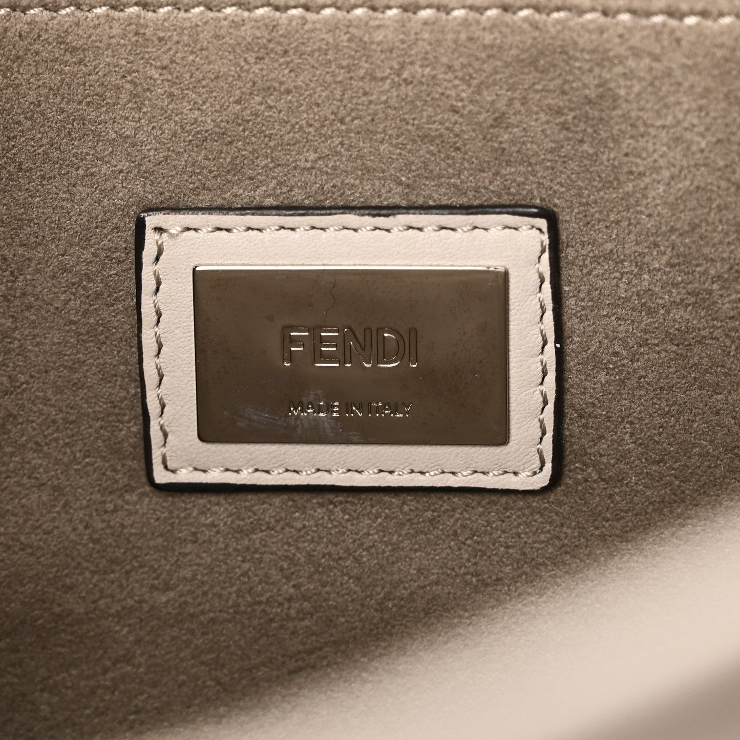 Vitello Seta Plexiglass Granite Large Peekaboo Iconic Satchel Polvere