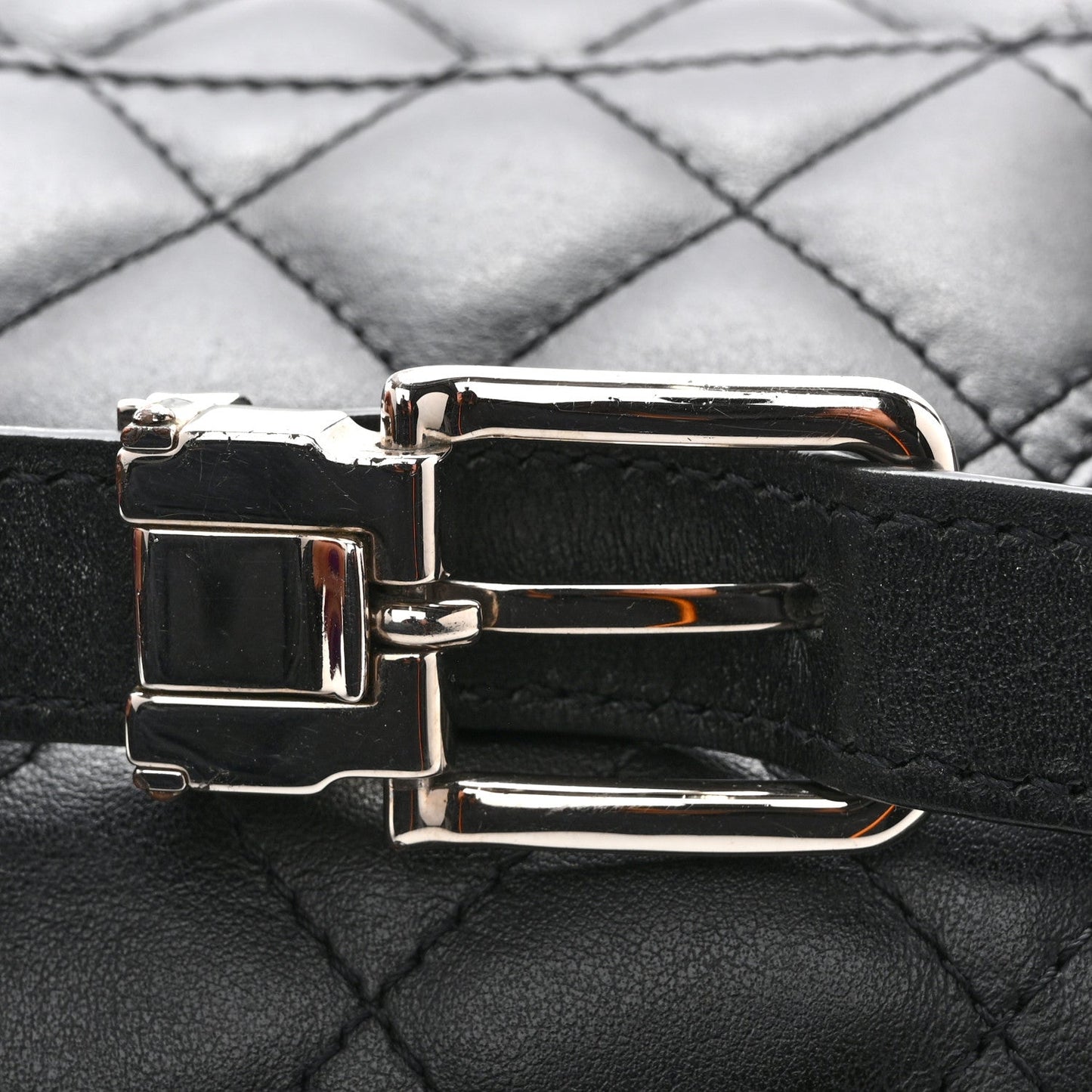 Calfskin Quilted CC Uniform Flap Belt Bag Black