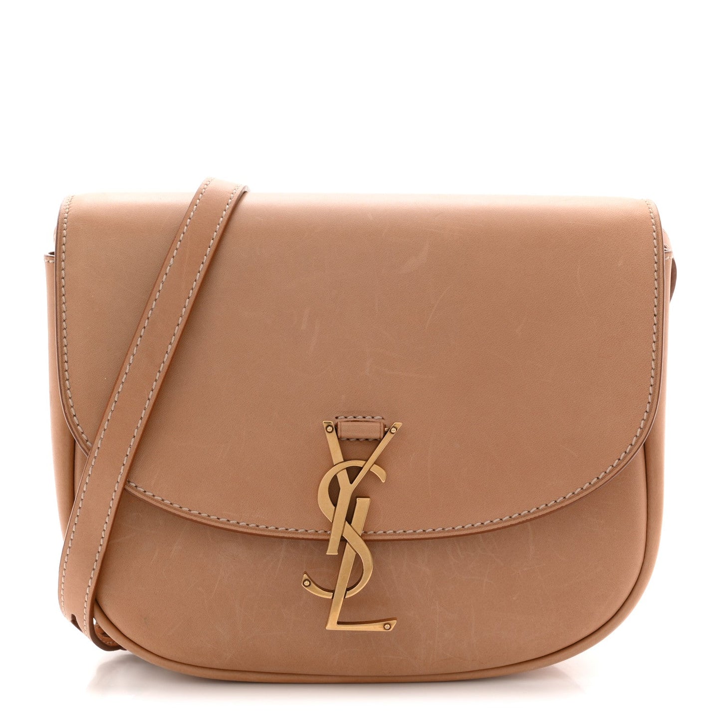Smooth Vintage Calfskin Monogram Medium Kaia Satchel Gold