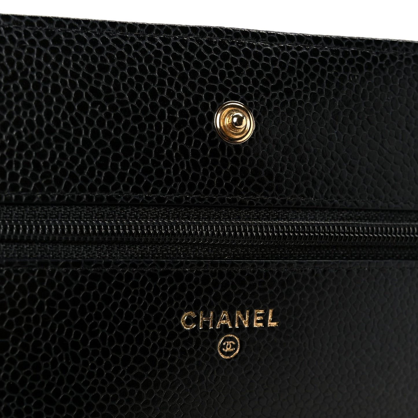 Caviar Quilted Wallet on Chain WOC Black