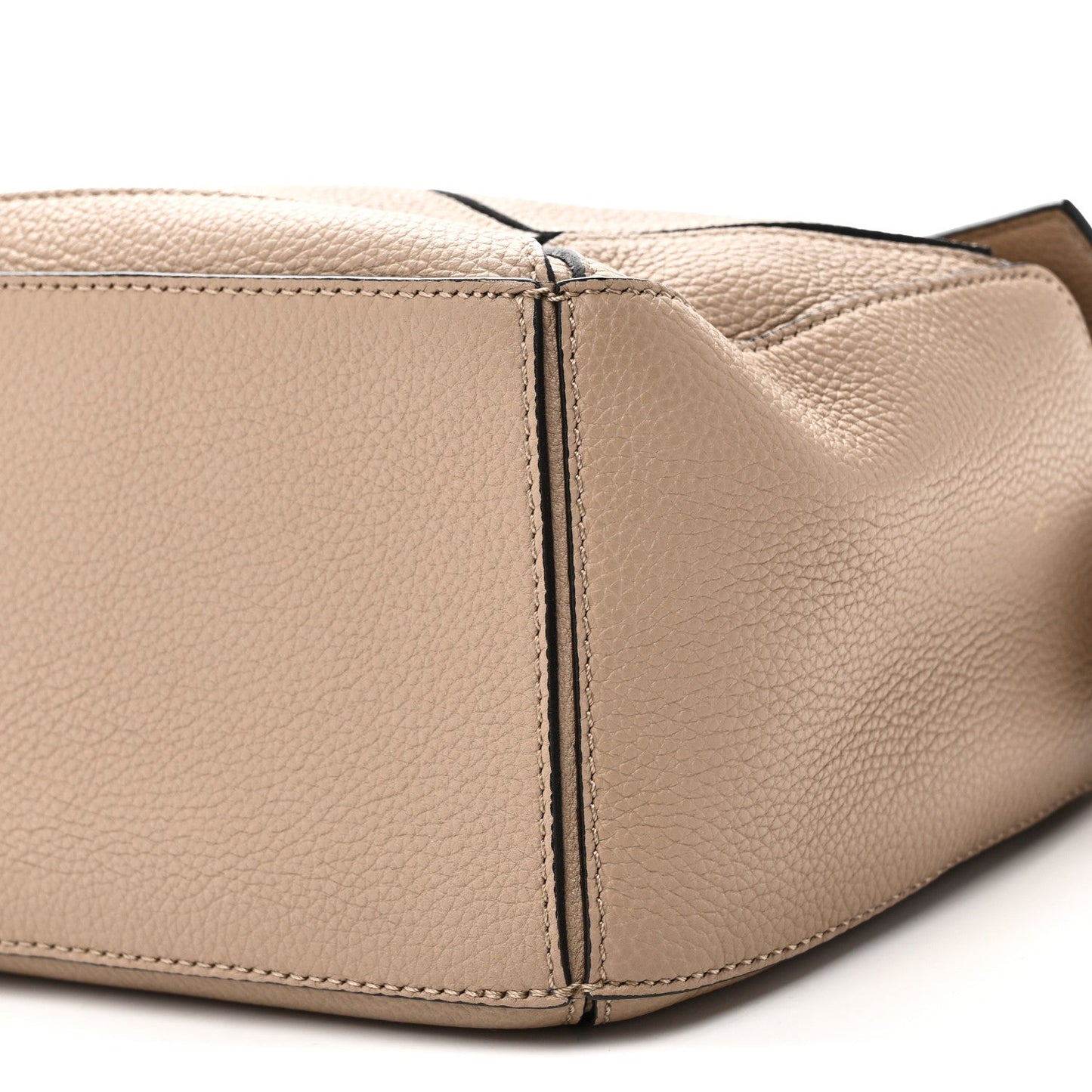Grained Calfskin Small Puzzle Bag Sand