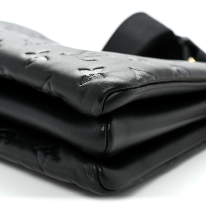 Lambskin Embossed Monogram Coussin PM Black