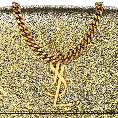 Metallic Calfskin Small Classic Monogram Kate Tassel Satchel Gold
