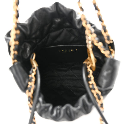 Shiny Caviar Quilted Monochrome Mini Chanel 22 Black