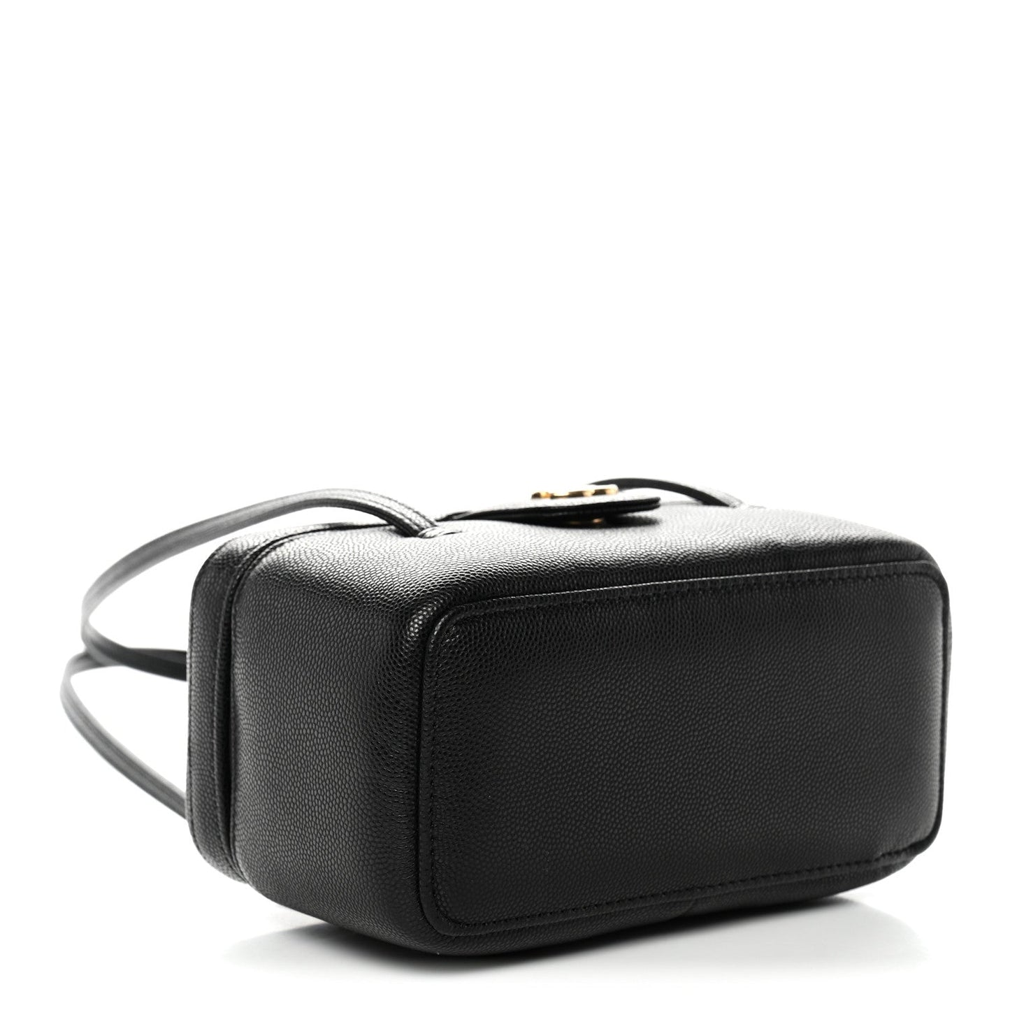 Shiny Caviar Preppy Coco Long Vanity With Strap Black