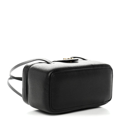 Shiny Caviar Preppy Coco Long Vanity With Strap Black